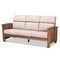 Baxton Studio Charlotte Taupe Upholstered Walnut Finished Wood 3-Seater Sofa 162-9799 - alternate 1
